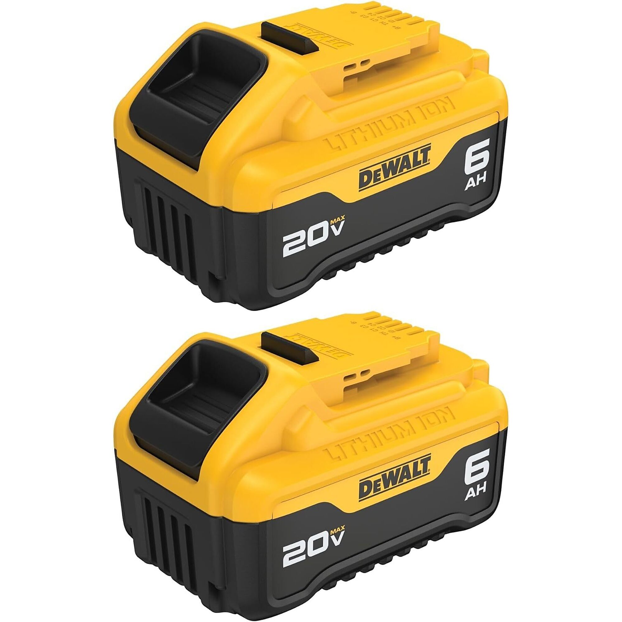 DeWalt 20V MAX Battery Pack — 6Ah, 2 Pack, LED Indicator, Model# DWTDCB206-2